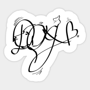 Dog in calligraphy Sticker